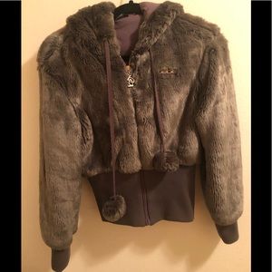 COPY - 🐰Cute and adorable BeBe taupe fuzzy hoodie Sz M